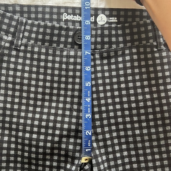 Betabrand Yoga Bootcut Dress Pants Gray & Black Check Print Small Petite - Picture 5 of 6